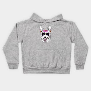 Corgi sugar skull Kids Hoodie